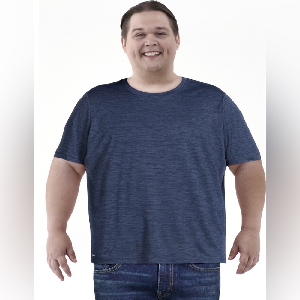 3 NWT Athletic Works Men’s 3XL Blue Space Dye Performance Tee Activewear Shirt - Picture 2 of 9
